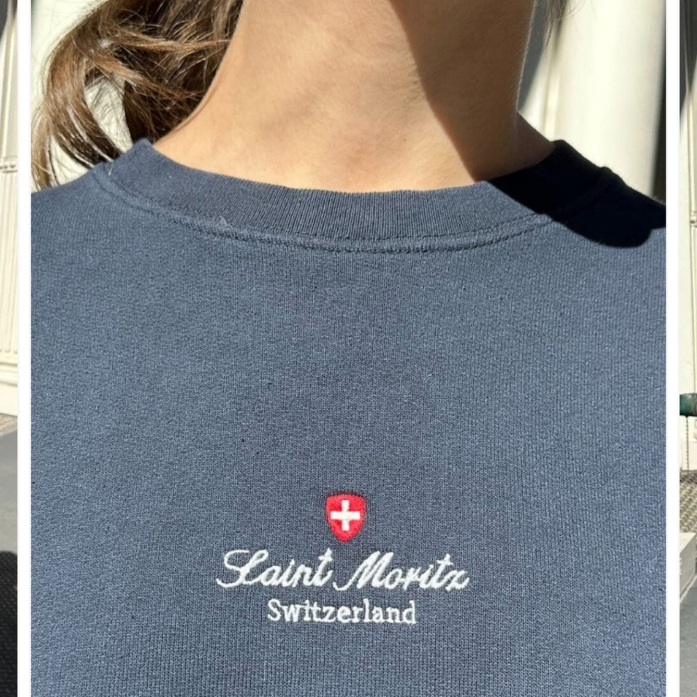Brandy Melville St Moritz Switzerland Oversize Sweatshirt Stone Wash